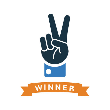 Victory icon symbol for use on mobile apps, print media and web design or any type of design projects.のイラスト素材