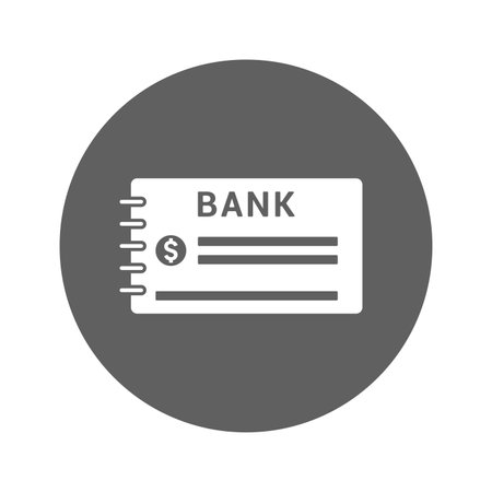 Bank cheque book icon. Flat style vector EPS use in infographics,web design, presentations and on printed materials.のイラスト素材