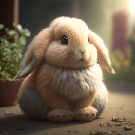 Cute Rabbit. A illustration created with generative AI Technology.の素材