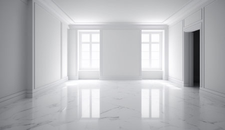 Stunning white marbel floor design.. A illustration created with generative AI Technology.の素材