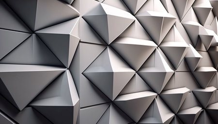 Abstract silver metal background. Geometric metal pattern. A illustration created with generative AI Technology.の素材