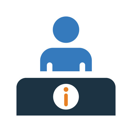 Information Desk icon. Flat style vector EPS use in infographics,web design, presentations and on printed materials.のイラスト素材