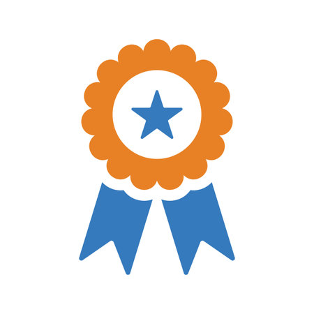 Award Badge icon symbol for use on mobile apps, print media and web design or any type of design projects.のイラスト素材
