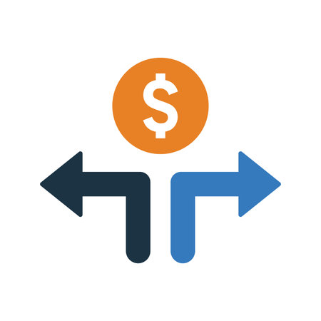 Money Decision icon. use in mobile and app development or commercial purposes or any type of design projects.のイラスト素材