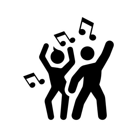 Dance with music icon. Simple vector illustration for graphic and web design or commercial purposes.のイラスト素材