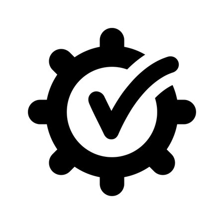 Right setting, Gear with check icon - Well organized and editable Vector design using in commercial purposes, print media, web or any type of design projects.のイラスト素材