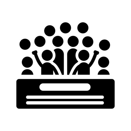 Political speech icon - Perfect use for print media, web, stock images, commercial use or any kind of design project.のイラスト素材