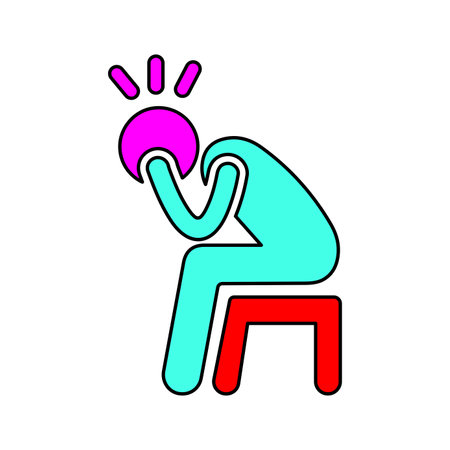 Depression, disappointment icon - Perfect use for print media, web, stock images, commercial use or any kind of design project.のイラスト素材