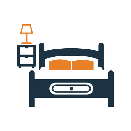 Bed, sleep, bedroom icon - Simple editable vector EPS file.のイラスト素材