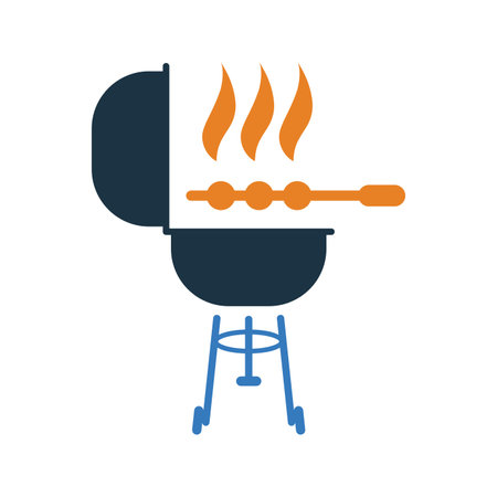 Barbecue, cooking icon - Vector EPS file. Perfect use for print media, web, stock images, commercial use or any kind of design project.のイラスト素材