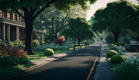 A illustration of Verdant Avenue Design created with generative Ai.の素材