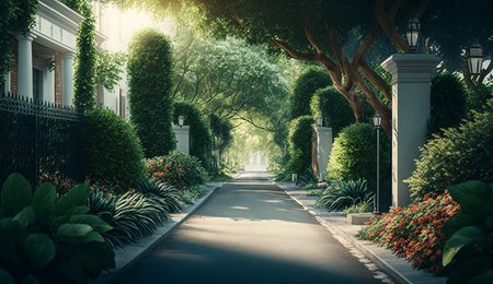 A illustration of Verdant Avenue Design created with generative Ai.の素材