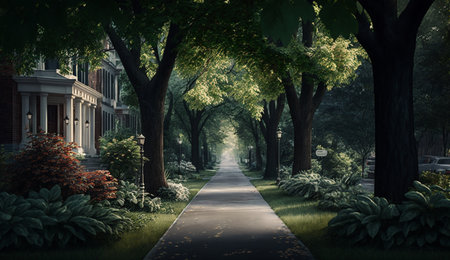 A illustration of Verdant Avenue Design created with generative Ai.の素材