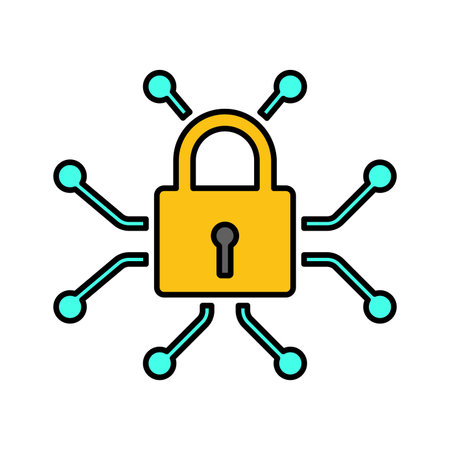 Connectivity and Cyber Security Icon - Perfect use for designing and developing websites, printed files and presentations, Promotional Materials, Illustrations or any type of design project.のイラスト素材