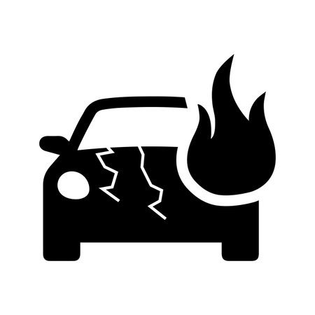 Accident, auto, burning icon - Perfect use for print media, web, stock images, commercial use or any kind of design project.のイラスト素材