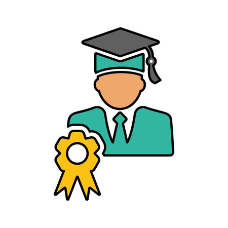 Achievement, mortarboard icon - Perfect use for print media, web, stock images, commercial use or any kind of design project.のイラスト素材