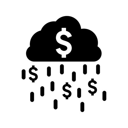 Cash, fall, falling, money, rain icon. Simple vector illustration for web, print files, graphic or commercial purposes.のイラスト素材