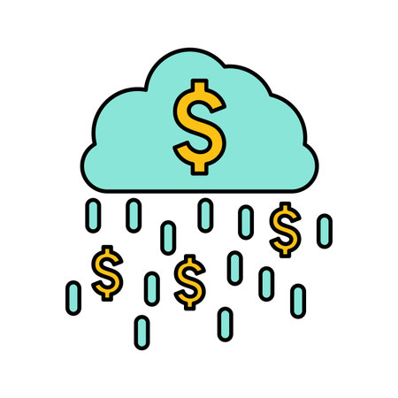 Cash, fall, falling, money, rain icon. Simple vector illustration for web, print files, graphic or commercial purposes.のイラスト素材