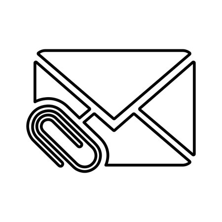 Attached, email, envelope, pinned icon. Commercial use, printed files and presentations, Promotional Materials, web or any type of design project.のイラスト素材