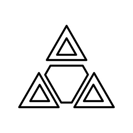 Three triangular shape Icon use for designing and developing websites, commercial purposes, print media, web or any type of design task.のイラスト素材