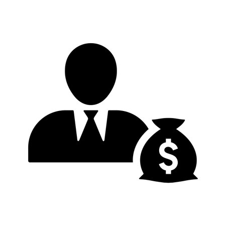 Business, finance, invester icon - Beautiful vector design. Perfect use for web, print media, online design, commercial use or any kind of design project.のイラスト素材