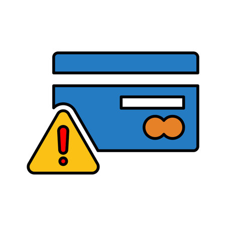 Attention, credit card alert icon - Beautiful vector design. Perfect use for web, print media, online design, commercial use or any kind of design project.のイラスト素材