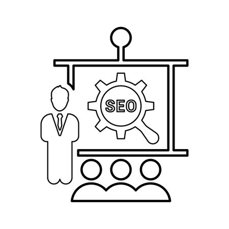 SEO Training icon. use in mobile and app development or commercial purposes or any type of design projects.のイラスト素材