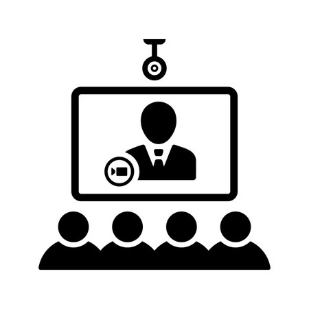 Video Conference icon. symbol for use on mobile apps, print media and web design or any type of design projects.のイラスト素材