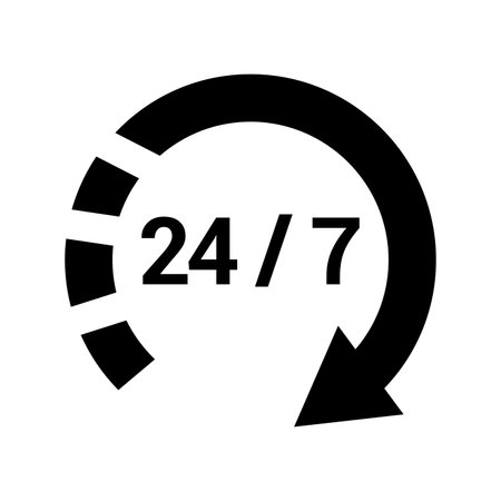 All Day Service icon. use in mobile and app development or commercial purposes or any type of design projects.のイラスト素材