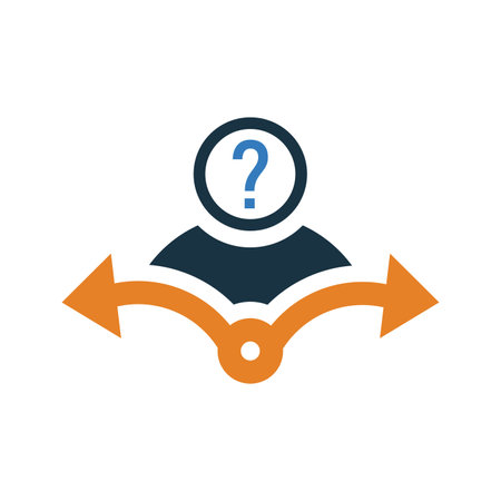 Confusion in Decision icon. Fully editable vector EPS use for printed materials and infographics, web or any kind of design project.のイラスト素材