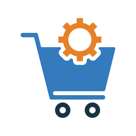 E-commerce Optimization icon. symbol for use on mobile apps, print media and web design or any type of design projects.のイラスト素材