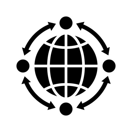 Global network icon. Captivating vector design perfect for web, print files, online design, commercial use, or any type of design project.のイラスト素材