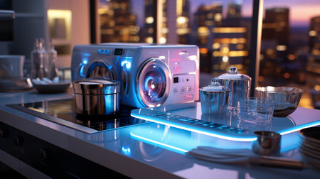 Home appliances. Household kitchen technics in appartments.の素材