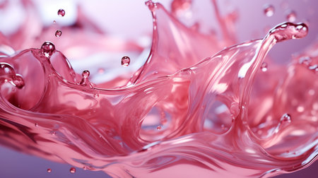 Pink liquid splashing in the air.の素材