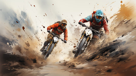 bike race, action on white background.の素材