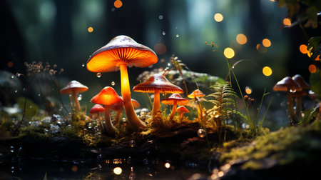 Magic mushroom in the forest.の素材