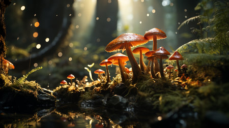 Magic mushroom in the forest.の素材