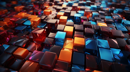 Colorful Cubes Abstract Background.の素材