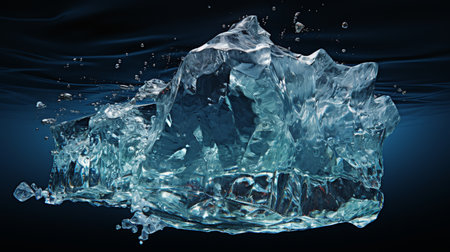 An iceberg isolated on transparent background.の素材