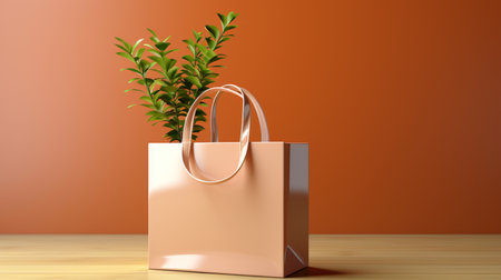 a shopping bag in light colors.の素材