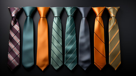 set of colorful ties isolated.の素材