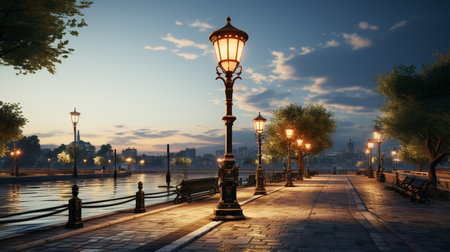 Street lamp on clear background.の素材