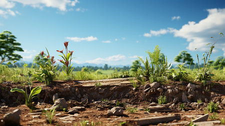 Ground on clear background.の素材