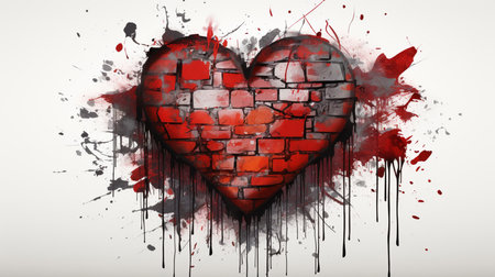 Isolated graffiti heart symbol.の素材