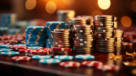 poker chips and dice.の素材