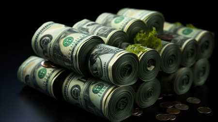 roll of dollars.の素材