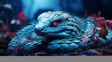 snake in the blue.の素材