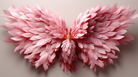 Pink wings isolated background.の素材