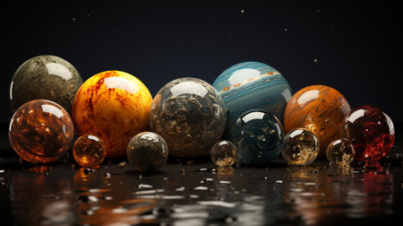 Set of planets isolated background.の素材