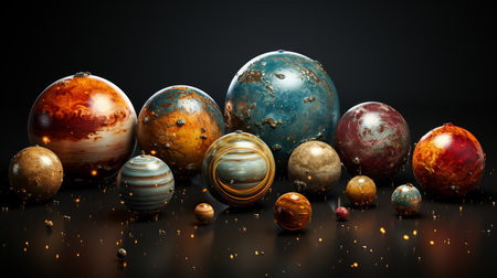 Set of planets isolated background.の素材